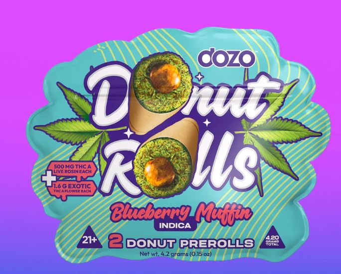 DOZO DONUT PROLL LEMON BLUEBERRY MUFFIN INDICA 4.2GM|795847774541|Pack Of|20