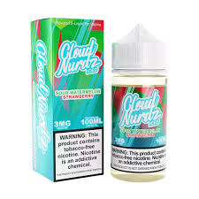 CLOUD NURDZ TFN ELIQUID 100ML ICED SOUR WATERMELON STRAWBERRY  3MG