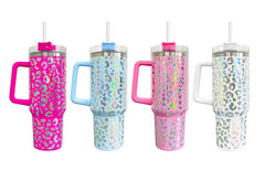TUMBLER | 1512354897186 | LEOPARD CAR CUP 40OZ (Assorted Colors)