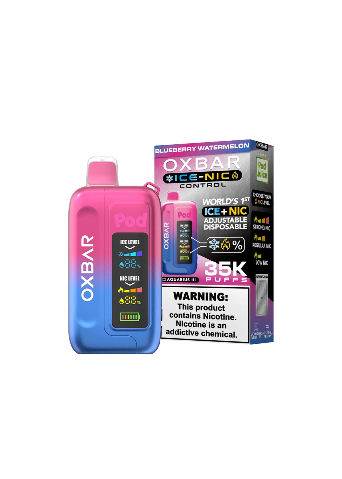 OXBAR JOLLY WATERMELON ICE NIC 35K|831350001054|Pack Of|5
