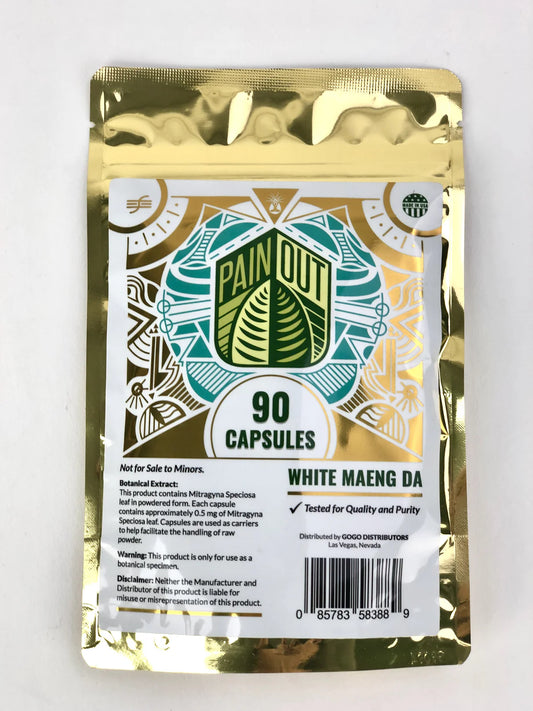 PAIN OUT KRATOM CAPSULE WHITE MAENGDA 90CT