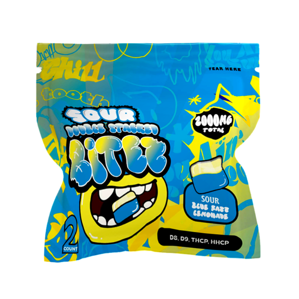 SOUR BLUE RAZZ LEMONADE GUMY/ SOUR WATERMELON APPLE GUMY 2000MG