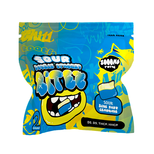 DOUBLE STACKED BITES D9 SOUR BLUERAZZ LEMONADE GUMY 2000MG