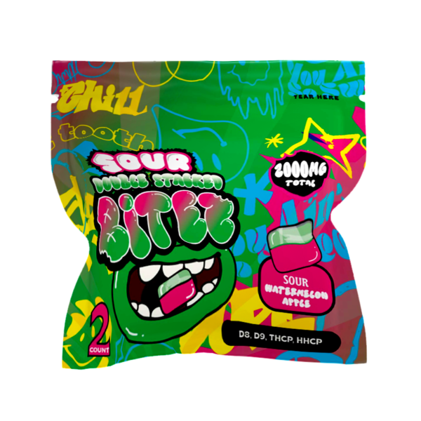 DOUBLE STACKED BITES D9 SOUR WATERMELON APPLE GUMY 2000MG