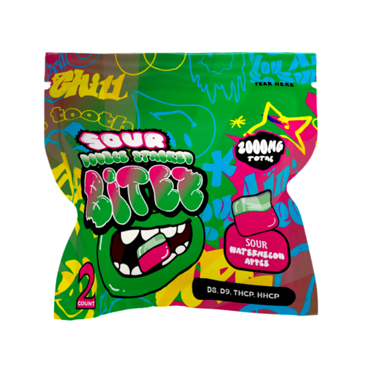 DOUBLE STACKED BITES D9 SOUR WATERMELON APPLE GUMY 2000MG