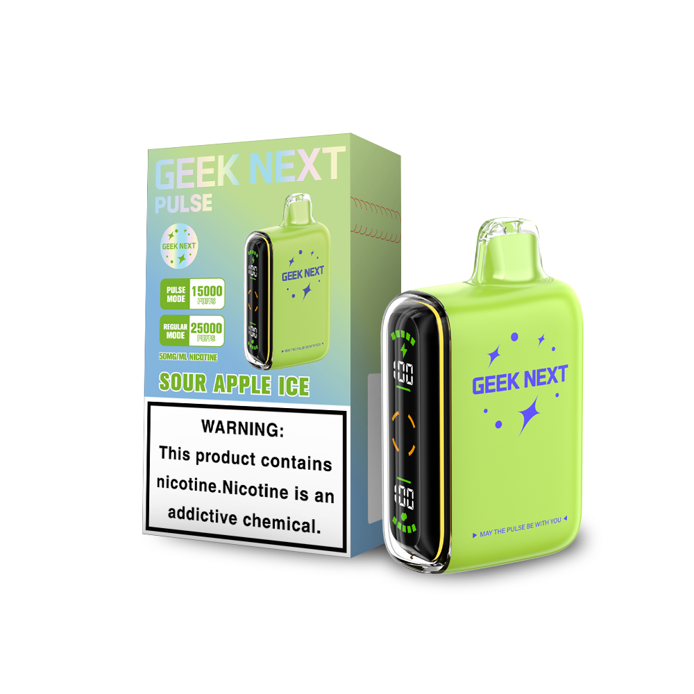 GEEK NEXT PULSE 25K|GEEK NEXT PULSE SOUR APPLE ICE 25K|6917673166640|Pack of 5
