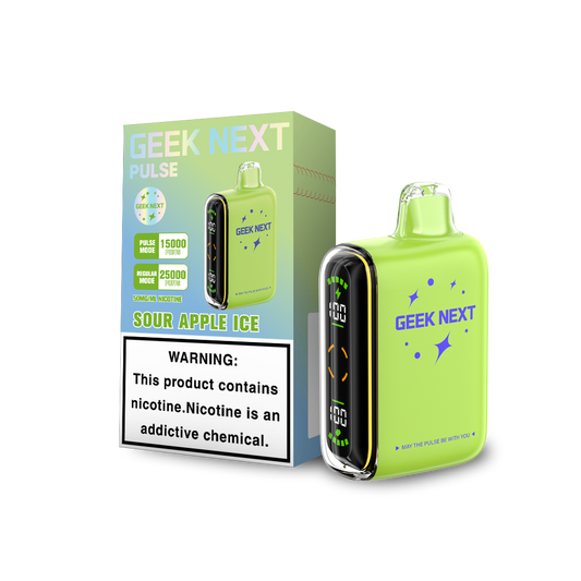 GEEK NEXT PULSE 25K|GEEK NEXT PULSE SOUR APPLE ICE 25K|6917673166640|Pack of 5