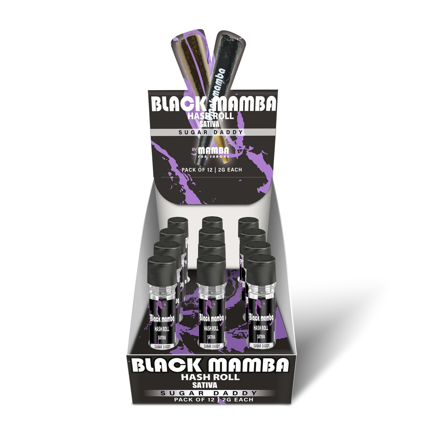 BLACK MAMBA HASH ROLL| SUGAR DADDY SATIVA PROLL 2GM|0602581753889|PK OF 12