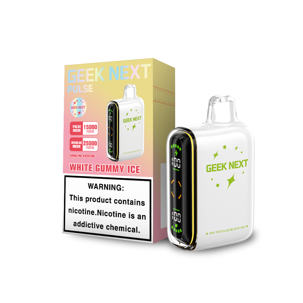 GEEK NEXT PULSE 25K|GEEK NEXT PULSE WHITE GUMMY ICE 25K|6917673166626|Pack of 5