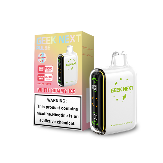 GEEK NEXT PULSE 25K|GEEK NEXT PULSE WHITE GUMMY ICE 25K|6917673166626|Pack of 5